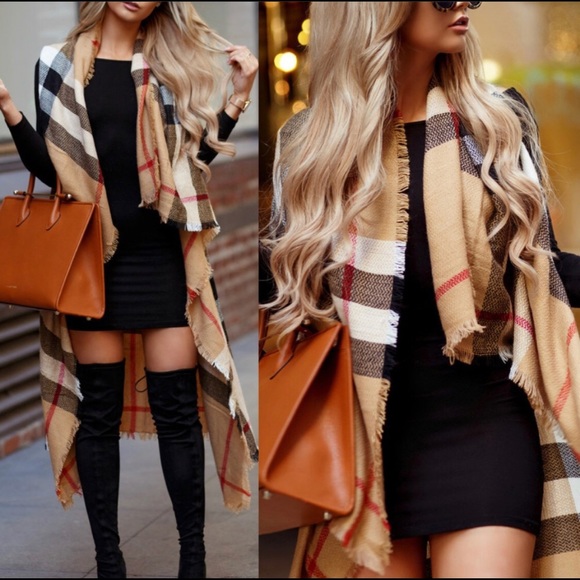 🌺 *SOLD OUT* Poncho Plaid Earth Tones - Picture 2 of 3